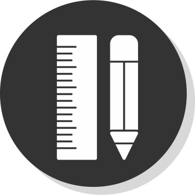 Cetvel ve kalem ikonu vektör resimleme arkaplanı 