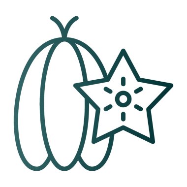 starfruit ikon vektör illüstrasyonu