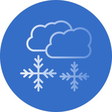 Kar bulutları hava durumu ikonu, vektör illüstrasyonu 