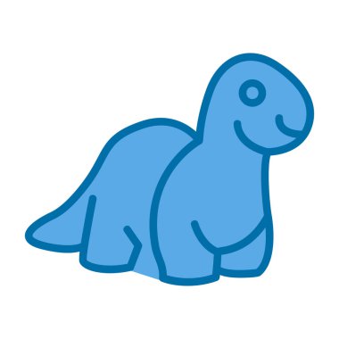 Beyaz arkaplan vektör illüstrasyonunda mavi dinozor