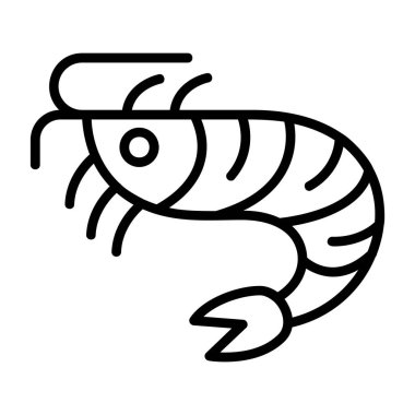 Basit Karides simgesi, vektör illüstrasyonu