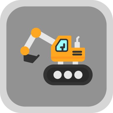Escavator web simgesi, vektör illüstrasyonu