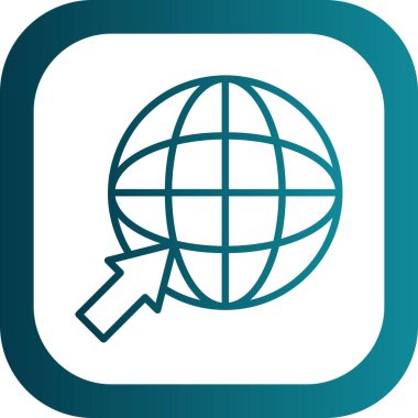 Basit internet dünya simgesi, vektör illüstrasyonu