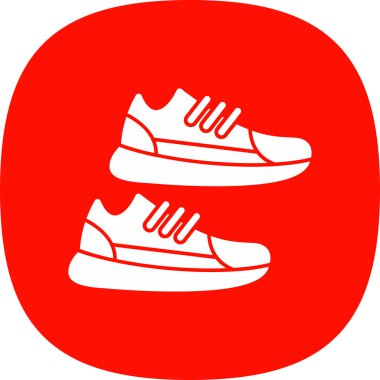 Sneakers 'ın vektör çizimi. Spor ayakkabıların düz simge tasarımı                  