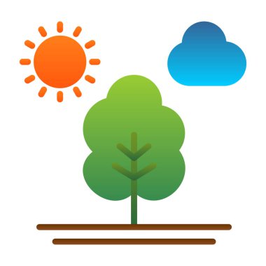 Ağaç düz simge vektör çizim