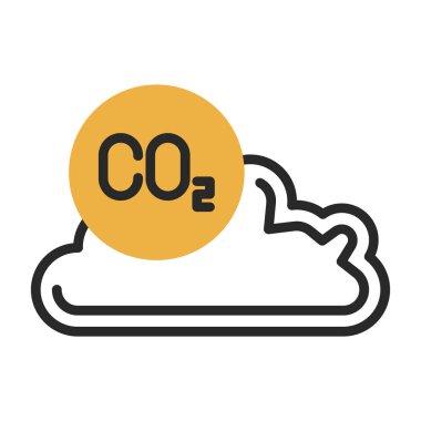 Karbondioksit ikonu vektörü, ağ ve mobil uygulama tasarımınız, karbondioksit logosu konseptiniz için beyaz arkaplanda izole edildi