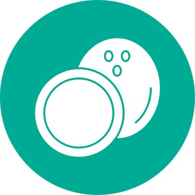 Hindistan cevizi yemeği. Web simgesi basit illüstrasyon