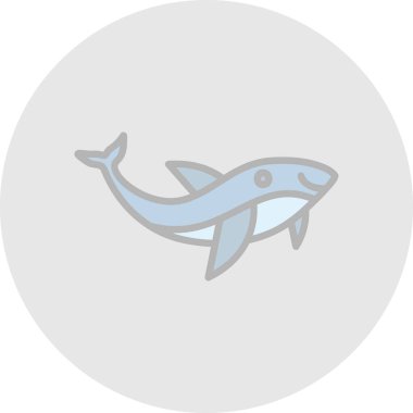 Balina hayvan ikonu. düz vektör illüstrasyonu