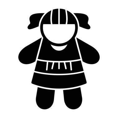 kız ikon vektör illüstrasyonu