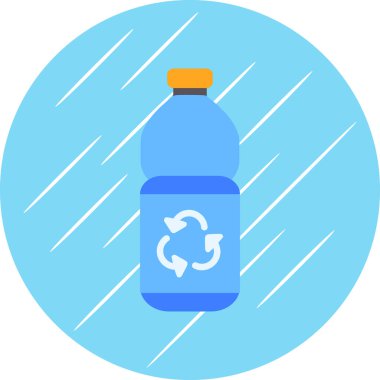 Geri dönüşüm işareti ve şişesinin vektör çizimi            