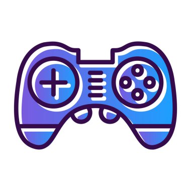 Oyun denetleyici web simgesi beyaz üzerine basit illüstrasyon