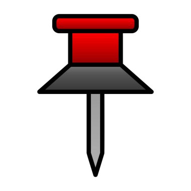 Pin simgesi, vektör illüstrasyonuna bas