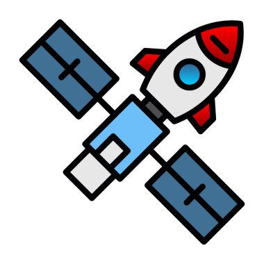 uzay roketi ikonu. düz biçim 