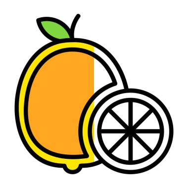 limon meyve vektörü basit simge