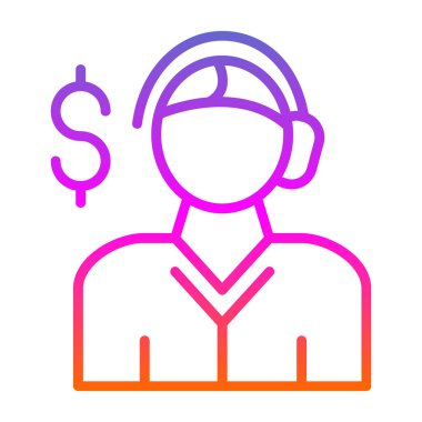 Salesman web icon vector illustration