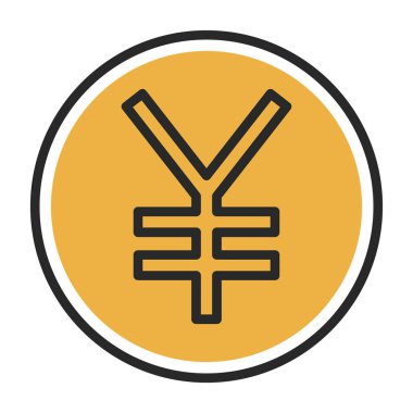 Bozuk para yen vektör simgesi