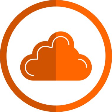 Basit Bulutlu hava simgesi, vektör illüstrasyonu