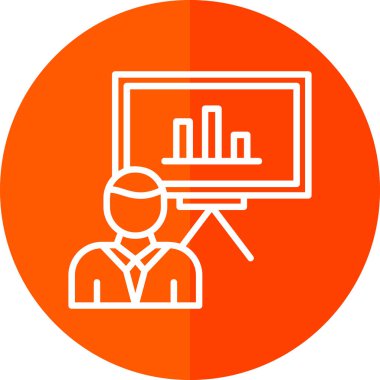 Bir sunum simgesinin vektör illüstrasyonu 