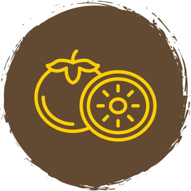 Hurma meyvesi. Web simgesi basit illüstrasyon