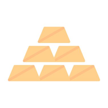 Altın külçe vektör ikonu yığını. düz resimleme izole edildi.