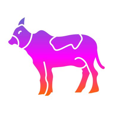 Beyaz arkaplanda izole edilmiş keçi çizgi film simgesinin vektör çizimi