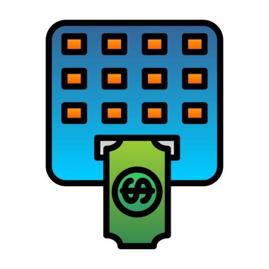 atm makine simgesi, vektör illüstrasyonu basit tasarım