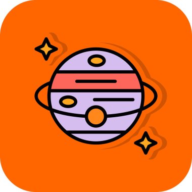 gezegen simgesi, vektör illüstrasyonu basit tasarım