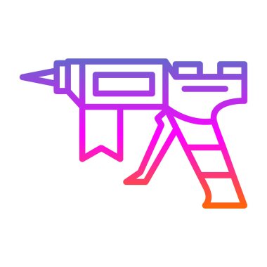 Yapıştırıcı tabancası ağ simgesi, vektör illüstrasyonu