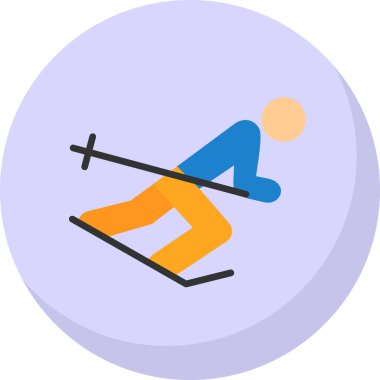 Düz Kayakçı simgesi vektör çizimi