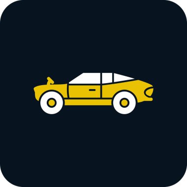 Eski araba simgesi vektör illüstrasyonu 