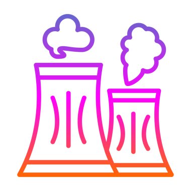 Fabrika simgesi, basit vektör çizimi, Hava kirliliği konsepti