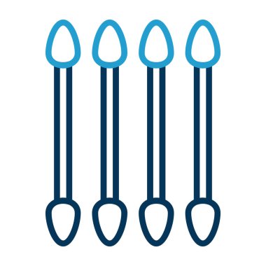 Mavi ve beyaz ikonun vektör illüstrasyonu