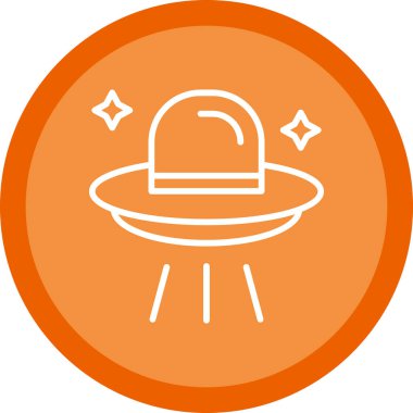 Çizgi roman tarzında UFO simgesi. çizgi film vektör illüstrasyonu