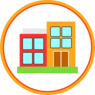 Bina. Web simgesi basit illüstrasyon 