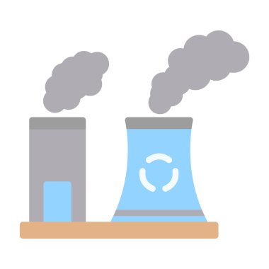 Fabrika kirliliği simgesi, vektör illüstrasyonu basit tasarım