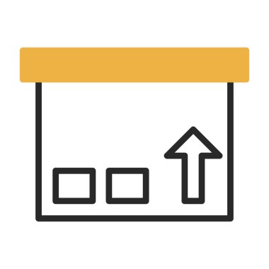 Paket kutusu simgesi, vektör illüstrasyonu 