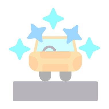 araba yıkama ikonu vektör illüstrasyonu