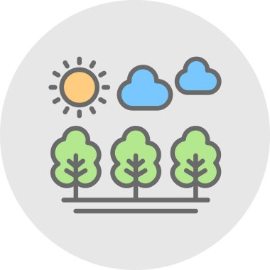 Orman ikonu vektör illüstrasyonu