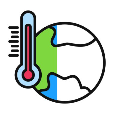 Sıcaklık termometre renk ikonu vektörü. Sıcaklık işareti. izole edilmiş sembol çizimi