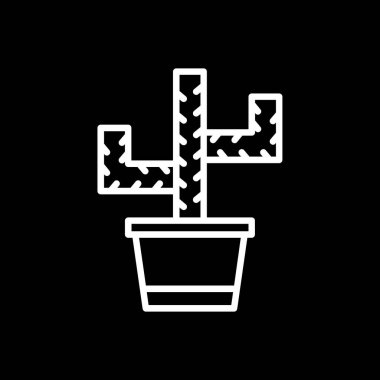 Siyah arkaplanda kaktüs simgesi