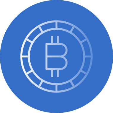 Basit bitcoin simgesi, vektör illüstrasyonu