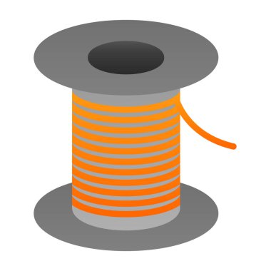 izole edilmiş turuncu iplik simgesi. Vektör illüstrasyon tasarımı - ağ