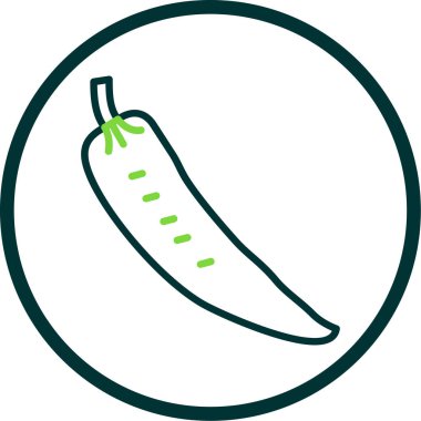 Sıcak Biber Vektörü Düz Simgesi, vektör illüstrasyonu 