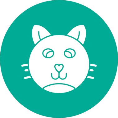 Kedi suratlı. Web simgesi basit illüstrasyon