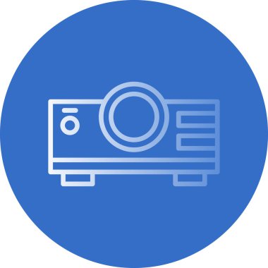 Projektör simgesi, vektör illüstrasyonu 