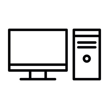 pc bilgisayar simgesinin vektör illüstrasyonu 