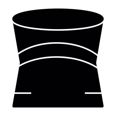 Bir kahve torbasının siyah beyaz ikonunun vektör çizimi