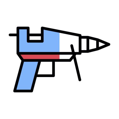 Yapıştırıcı tabancası ağ simgesi, vektör illüstrasyonu