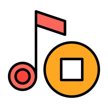 müzik nota simgesi, vektör illüstrasyonu