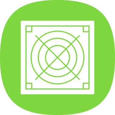 Soğutucunun vektör çizimi. Havalandırma fan çizimi, pictogram